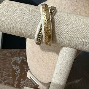 Stella & Dot Gold and Cream Bracelet
